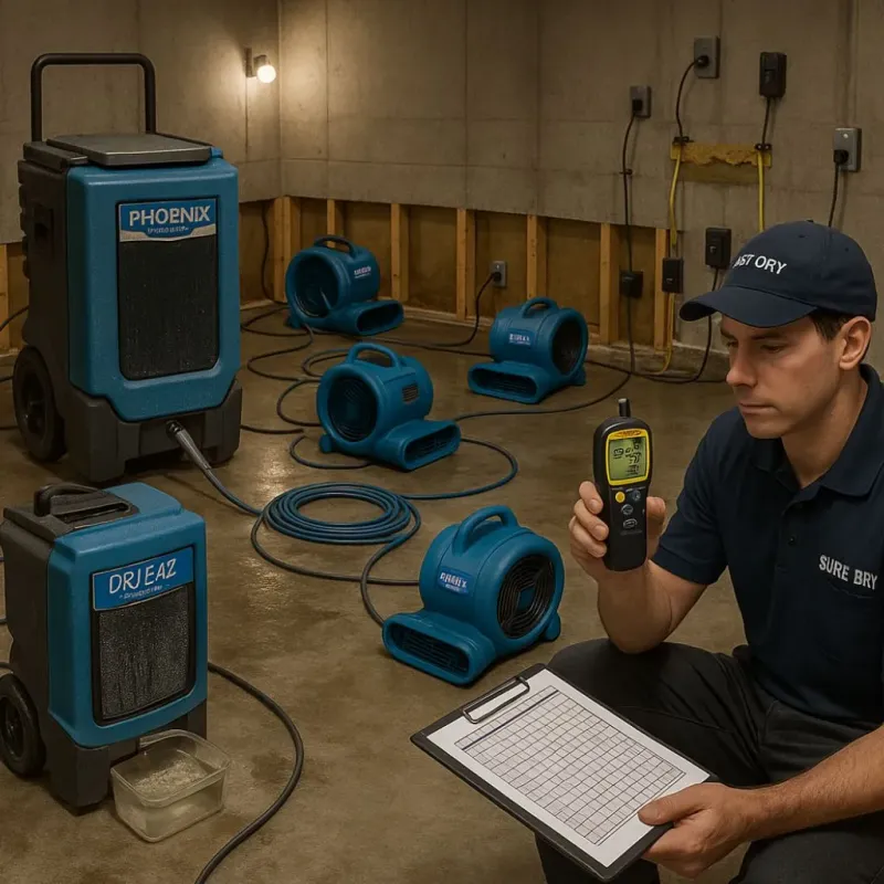 Structural Drying and Dehumidification process in Byron, CA